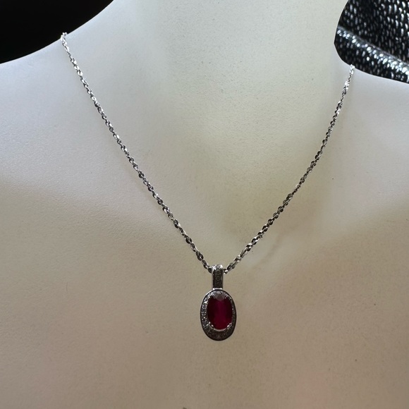 Ruby and Diamond pendant 14kt (NEW) - Picture 7 of 13